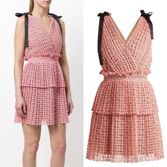 ❌SOLD❌Self portrait tiered lace mini dress - Picture 2 of 12